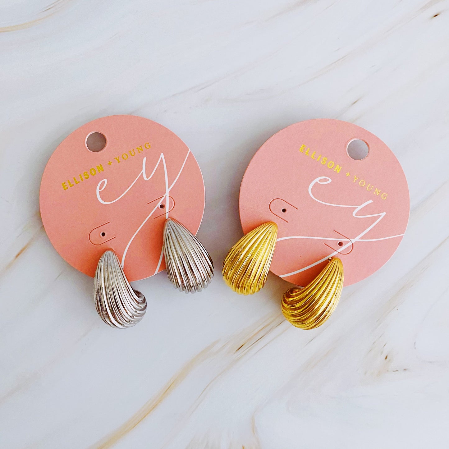 Sculpted Teardrop Studs