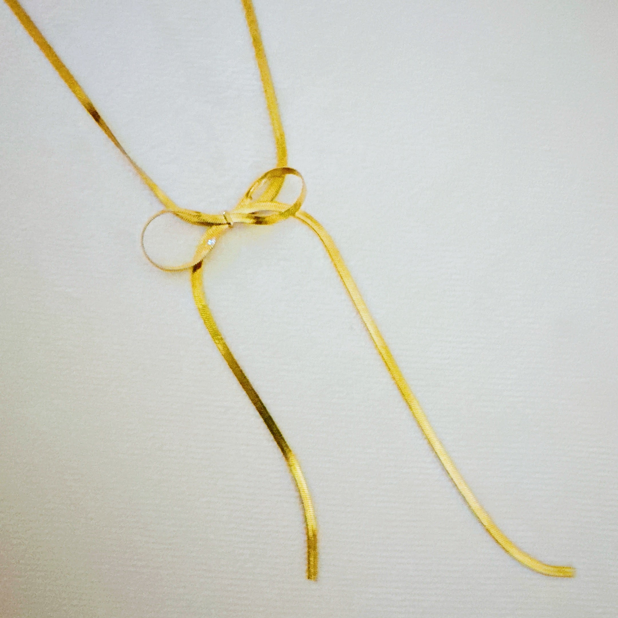 Long Herringbone Chain Necklace